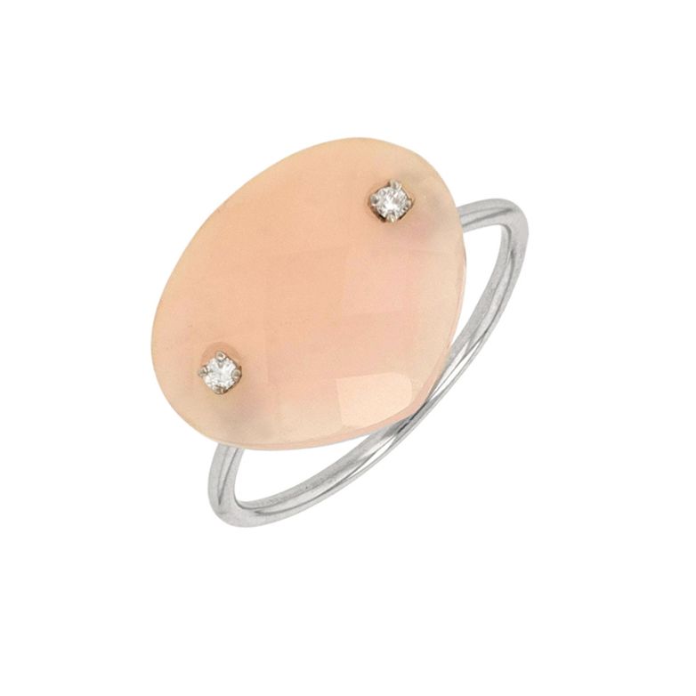 Bague diamants 0.03 carat quartz rose or blanc 2.20g Comme neuf -  reconditionné disponible sur Gemme Les Bijoux